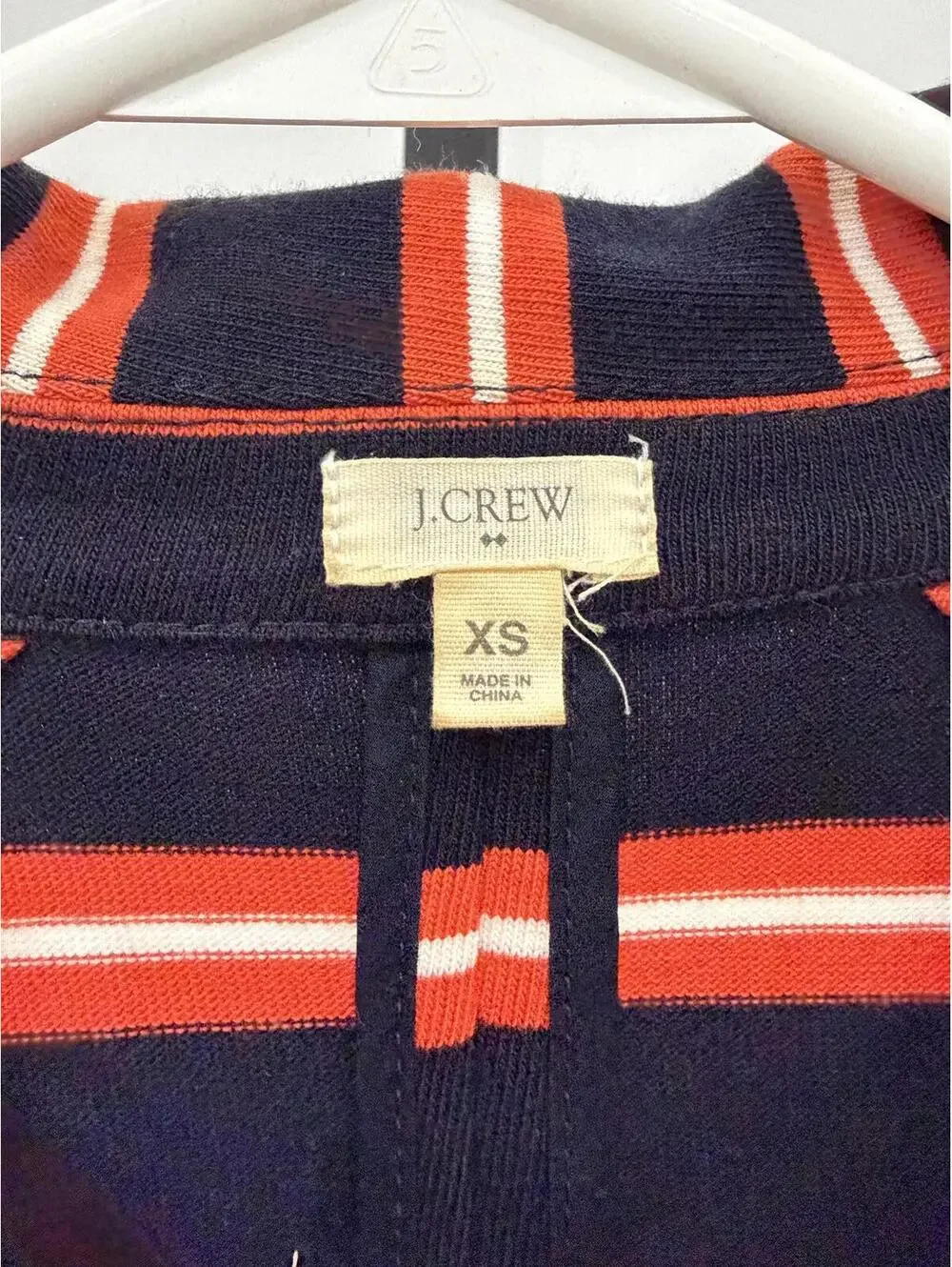 J.Crew Striped Navy and Red Blazer Jacket XS Jersey Sweatshirt